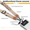 Icycay Phone Lanyard Crossbody, Marble Cell Phone Strap for Around The Neck Adjustable, Anti Theft Cute Lanyard for iPhone Case ID Holder Keys Accessories Travel Essential(1 Champagne Gold)