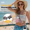 Icycay Phone Lanyard Crossbody, Marble Cell Phone Strap for Around The Neck Adjustable, Anti Theft Cute Lanyard for iPhone Case ID Holder Keys Accessories Travel Essential(Boho Red)