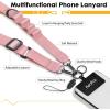 Icycay Phone Lanyard Crossbody, Marble Cell Phone Strap for Around The Neck Adjustable, Anti Theft Cute Lanyard for iPhone Case ID Holder Keys Accessories Travel Essential(1 Solid Color)