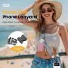Icycay Phone Lanyard Crossbody, Marble Cell Phone Strap for Around The Neck Adjustable, Anti Theft Cute Lanyard for iPhone Case ID Holder Keys Accessories Travel Essential(1 Silver Gray)
