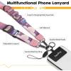 Icycay Phone Lanyard Crossbody, Marble Cell Phone Strap for Around The Neck Adjustable, Anti Theft Cute Lanyard for iPhone Case ID Holder Keys Accessories Travel Essential(Clouds)