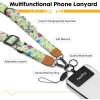 Icycay Phone Lanyard Crossbody, Marble Cell Phone Strap for Around The Neck Adjustable, Anti Theft Cute Lanyard for iPhone Case ID Holder Keys Accessories Travel Essential(Bird)