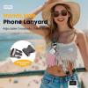 Icycay Phone Lanyard Crossbody, Marble Cell Phone Strap for Around The Neck Adjustable, Anti Theft Cute Lanyard for iPhone Case ID Holder Keys Accessories Travel Essential(Abstract Art Leaf Black)