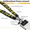 Icycay Phone Lanyard Crossbody, Marble Cell Phone Strap for Around The Neck Adjustable, Anti Theft Cute Lanyard for iPhone Case ID Holder Keys Accessories Travel Essential(Yellow Flowers)