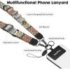 Icycay Phone Lanyard Crossbody, Marble Cell Phone Strap for Around The Neck Adjustable, Anti Theft Cute Lanyard for iPhone Case ID Holder Keys Accessories Travel Essential(Boho Print)