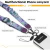 Icycay Phone Lanyard Crossbody, Marble Cell Phone Strap for Around The Neck Adjustable, Anti Theft Cute Lanyard for iPhone Case ID Holder Keys Accessories Travel Essential(Axolotls)