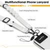 Icycay Phone Lanyard Crossbody, Marble Cell Phone Strap for Around The Neck Adjustable, Anti Theft Cute Lanyard for iPhone Case ID Holder Keys Accessories Travel Essential(1 White)