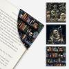 Icycay Axolotls Corner Bookmarks, Cute Leather Book Accessories for Book Lovers, 3 Pcs Reading Book Page Markers for Women Men Student Teacher Girls Boys Kids Retirement Birthday Gifts(Goth Skull)