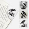 Icycay Axolotls Corner Bookmarks, Cute Leather Book Accessories for Book Lovers, 3 Pcs Reading Book Page Markers for Women Men Student Teacher Girls Boys Kids Retirement Birthday Gifts(Crow)