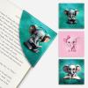 Icycay Axolotls Corner Bookmarks, Cute Leather Book Accessories for Book Lovers, 3 Pcs Reading Book Page Markers for Women Men Student Teacher Girls Boys Kids Retirement Birthday Gifts(Cute Elephant)