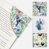 Icycay Axolotls Corner Bookmarks, Cute Leather Book Accessories for Book Lovers, 3 Pcs Reading Book Page Markers for Women Men Student Teacher Girls Boys Kids Retirement Birthday Gifts(Peacock)