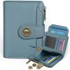 Icycay Highland Cow Small Wallet Women RFID Blocking Bifold, Cute Credit Card Holder, Zipper Coin Pocket, PU Leather, Compact, Travel, 4 ID Window, 14 Card Slots, Western, Cash Purse, Ladies Woman(0 Blue)