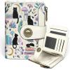 Icycay Highland Cow Small Wallet Women RFID Blocking Bifold, Cute Credit Card Holder, Zipper Coin Pocket, PU Leather, Compact, Travel, 4 ID Window, 14 Card Slots, Western, Cash Purse, Ladies Woman(Cat Book)