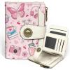 Icycay Highland Cow Small Wallet Women RFID Blocking Bifold, Cute Credit Card Holder, Zipper Coin Pocket, PU Leather, Compact, Travel, 4 ID Window, 14 Card Slots, Western, Cash Purse, Ladies Woman(Butterfly Cute)