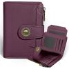 Icycay Highland Cow Small Wallet Women RFID Blocking Bifold, Cute Credit Card Holder, Zipper Coin Pocket, PU Leather, Compact, Travel, 4 ID Window, 14 Card Slots, Western, Cash Purse, Ladies Woman(0 Deep Violet)
