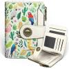 Icycay Highland Cow Small Wallet Women RFID Blocking Bifold, Cute Credit Card Holder, Zipper Coin Pocket, PU Leather, Compact, Travel, 4 ID Window, 14 Card Slots, Western, Cash Purse, Ladies Woman(Parrot)