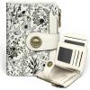 Icycay Highland Cow Small Wallet Women RFID Blocking Bifold, Cute Credit Card Holder, Zipper Coin Pocket, PU Leather, Compact, Travel, 4 ID Window, 14 Card Slots, Western, Cash Purse, Ladies Woman(Floral White)