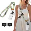 Icycay Phone Lanyard Crossbody, Marble Cell Phone Strap for Around The Neck Adjustable, Anti Theft Cute Lanyard for iPhone Case ID Holder Keys Accessories Travel Essential(Bird)
