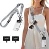 Icycay Phone Lanyard Crossbody, Marble Cell Phone Strap for Around The Neck Adjustable, Anti Theft Cute Lanyard for iPhone Case ID Holder Keys Accessories Travel Essential(1 Silver Gray)