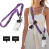 Icycay Phone Lanyard Crossbody, Marble Cell Phone Strap for Around The Neck Adjustable, Anti Theft Cute Lanyard for iPhone Case ID Holder Keys Accessories Travel Essential(1 Purp)