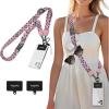 Icycay Phone Lanyard Crossbody, Marble Cell Phone Strap for Around The Neck Adjustable, Anti Theft Cute Lanyard for iPhone Case ID Holder Keys Accessories Travel Essential(Boho Red)