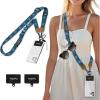 Icycay Phone Lanyard Crossbody, Marble Cell Phone Strap for Around The Neck Adjustable, Anti Theft Cute Lanyard for iPhone Case ID Holder Keys Accessories Travel Essential(Boho Blue)