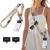 imageIcycay Phone Lanyard Crossbody Marble Cell Phone Strap for Around The Neck Adjustable Anti Theft Cute Lanyard for iPhone Case ID Holder Keys Accessories Travel Essential1 Champagne Gold