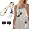 Icycay Phone Lanyard Crossbody, Marble Cell Phone Strap for Around The Neck Adjustable, Anti Theft Cute Lanyard for iPhone Case ID Holder Keys Accessories Travel Essential(Bee Flower)