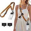 imageIcycay Phone Lanyard Crossbody Marble Cell Phone Strap for Around The Neck Adjustable Anti Theft Cute Lanyard for iPhone Case ID Holder Keys Accessories Travel Essential1 Brown