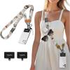 Icycay Phone Lanyard Crossbody, Marble Cell Phone Strap for Around The Neck Adjustable, Anti Theft Cute Lanyard for iPhone Case ID Holder Keys Accessories Travel Essential(Abstract Art Leaf Yellow)