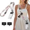 Icycay Phone Lanyard Crossbody, Marble Cell Phone Strap for Around The Neck Adjustable, Anti Theft Cute Lanyard for iPhone Case ID Holder Keys Accessories Travel Essential(Bloom Flower)