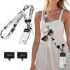 Icycay Phone Lanyard Crossbody, Marble Cell Phone Strap for Around The Neck Adjustable, Anti Theft Cute Lanyard for iPhone Case ID Holder Keys Accessories Travel Essential(Abstract Art Leaf Black)