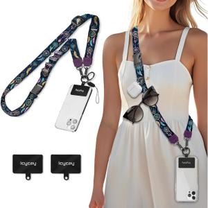 Icycay Phone Lanyard Crossbody, Marble Cell Phone Strap for Around The Neck Adjustable, Anti Theft Cute Lanyard for iPhone Case ID Holder Keys Accessories Travel Essential(Dream Catcher)