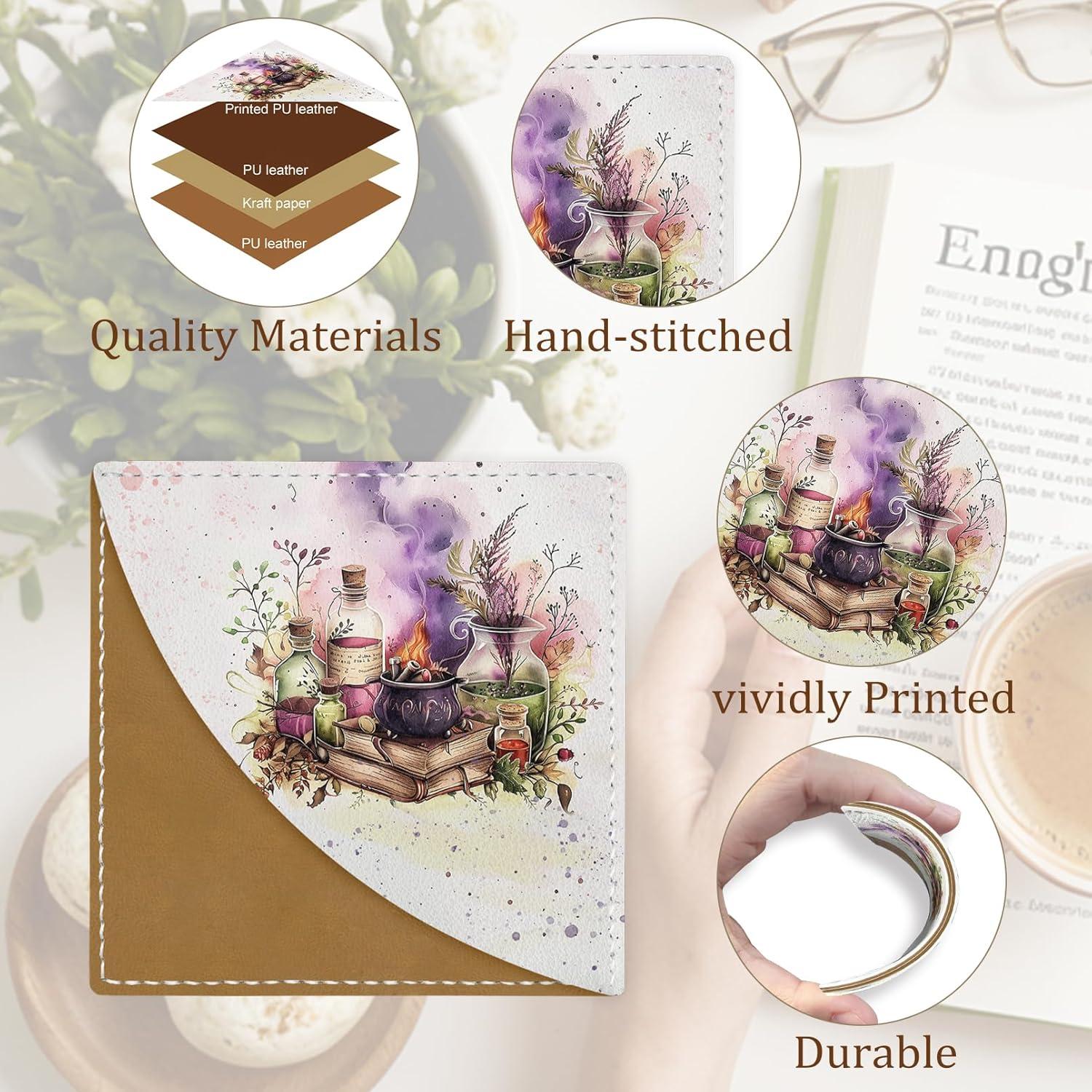 imageMagic Bottle Gift Bundle Set 3 Leather Corner Bookmarks amp Retractable ID Badge Lanyard Unique Reading amp Office Accessories for Book Lovers Teachers Students Birthday Retirement Gifts for Wome