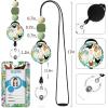 Autism Awareness Lanyards for Id Badges, ID Badge Holder with Silicone Beaded Lanyard Badge Reel Retractable Clip, Cute Lanyard with ID Holder Retractable Keychain Office Name Tag Badge Holder(Chicken)