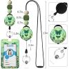 Autism Awareness Lanyards for Id Badges, ID Badge Holder with Silicone Beaded Lanyard Badge Reel Retractable Clip, Cute Lanyard with ID Holder Retractable Keychain Office Name Tag Badge Holder(Green Butterfly)