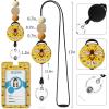 Autism Awareness Lanyards for Id Badges, ID Badge Holder with Silicone Beaded Lanyard Badge Reel Retractable Clip, Cute Lanyard with ID Holder Retractable Keychain Office Name Tag Badge Holder(Bee)