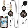 Autism Awareness Lanyards for Id Badges, ID Badge Holder with Silicone Beaded Lanyard Badge Reel Retractable Clip, Cute Lanyard with ID Holder Retractable Keychain Office Name Tag Badge Holder(Black Teacher Lanyards)