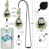 Autism Awareness Lanyards for Id Badges, ID Badge Holder with Silicone Beaded Lanyard Badge Reel Retractable Clip, Cute Lanyard with ID Holder Retractable Keychain Office Name Tag Badge Holder(Leisure Cat)