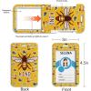 Autism Awareness Lanyards for Id Badges, ID Badge Holder with Silicone Beaded Lanyard Badge Reel Retractable Clip, Cute Lanyard with ID Holder Retractable Keychain Office Name Tag Badge Holder(Bee)