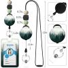 Autism Awareness Lanyards for Id Badges, ID Badge Holder with Silicone Beaded Lanyard Badge Reel Retractable Clip, Cute Lanyard with ID Holder Retractable Keychain Office Name Tag Badge Holder(Forest)