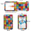 Autism Awareness Lanyards for Id Badges, ID Badge Holder with Silicone Beaded Lanyard Badge Reel Retractable Clip, Cute Lanyard with ID Holder Retractable Keychain Office Name Tag Badge Holder(Autism Awareness)