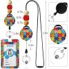 Autism Awareness Lanyards for Id Badges, ID Badge Holder with Silicone Beaded Lanyard Badge Reel Retractable Clip, Cute Lanyard with ID Holder Retractable Keychain Office Name Tag Badge Holder(Autism Awareness)