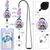 Autism Awareness Lanyards for Id Badges, ID Badge Holder with Silicone Beaded Lanyard Badge Reel Retractable Clip, Cute Lanyard with ID Holder Retractable Keychain Office Name Tag Badge Holder(Stay Weird)