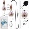 Teacher Retractable Lanyards for Id Badges, Forest ID Holder with Silicone Beaded Lanyard Badge Reel Retractable, Cute Name Tag Work Office Supplies for Men Women Teacher Gifts(Magic Book)