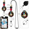 Teacher Retractable Lanyards for Id Badges, Forest ID Holder with Silicone Beaded Lanyard Badge Reel Retractable, Cute Name Tag Work Office Supplies for Men Women Teacher Gifts(Owl Teacher)