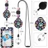 Teacher Retractable Lanyards for Id Badges, Forest ID Holder with Silicone Beaded Lanyard Badge Reel Retractable, Cute Name Tag Work Office Supplies for Men Women Teacher Gifts(Dog Paw)