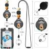 Teacher Retractable Lanyards for Id Badges, Forest ID Holder with Silicone Beaded Lanyard Badge Reel Retractable, Cute Name Tag Work Office Supplies for Men Women Teacher Gifts(Ufo)