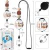 Teacher Retractable Lanyards for Id Badges, Forest ID Holder with Silicone Beaded Lanyard Badge Reel Retractable, Cute Name Tag Work Office Supplies for Men Women Teacher Gifts(Positive)