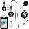Teacher Retractable Lanyards for Id Badges, Forest ID Holder with Silicone Beaded Lanyard Badge Reel Retractable, Cute Name Tag Work Office Supplies for Men Women Teacher Gifts(Moon)